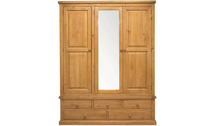 3 Door Mirrored Combi Wardrobe