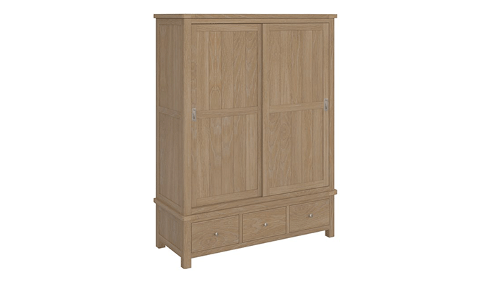 Large Wardrobe 2 Sliding Doors 3 Drawers